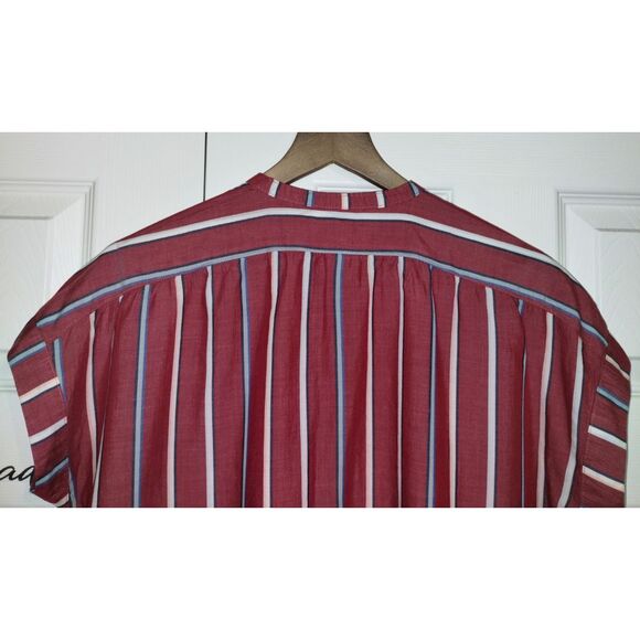 Women's Universal Thread Striped Button-Down Short Sleeve Blouse (Size Med) - Picture 6 of 8